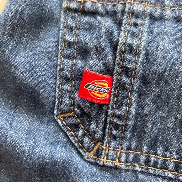 Dickies Youth Kids Denim Carpenter Overalls Size XS Medium Wash Work Farm Paint - Picture 5 of 11